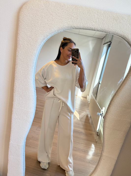 Cleo comfy jogger set beige