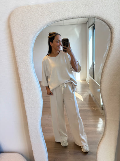 Cleo comfy jogger set beige