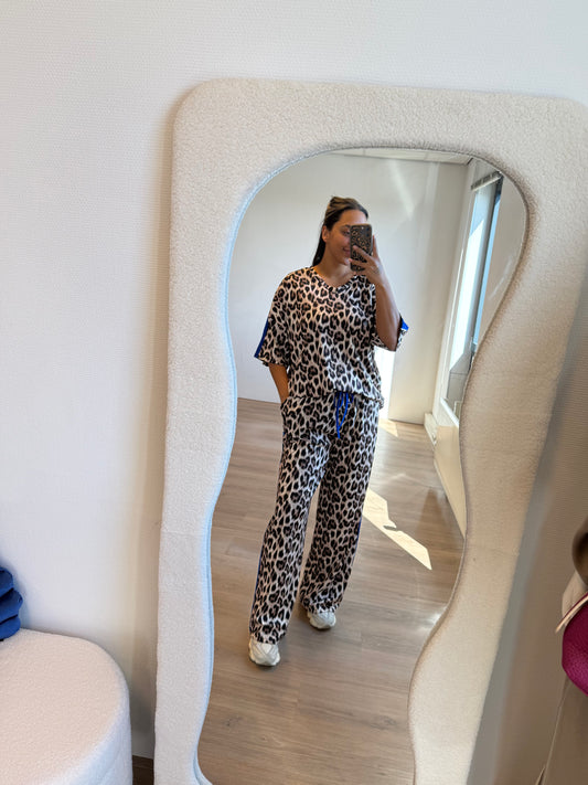 Tracy travel set leopard print & kobalt