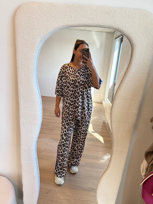 Tracy travel set leopard print & kobalt