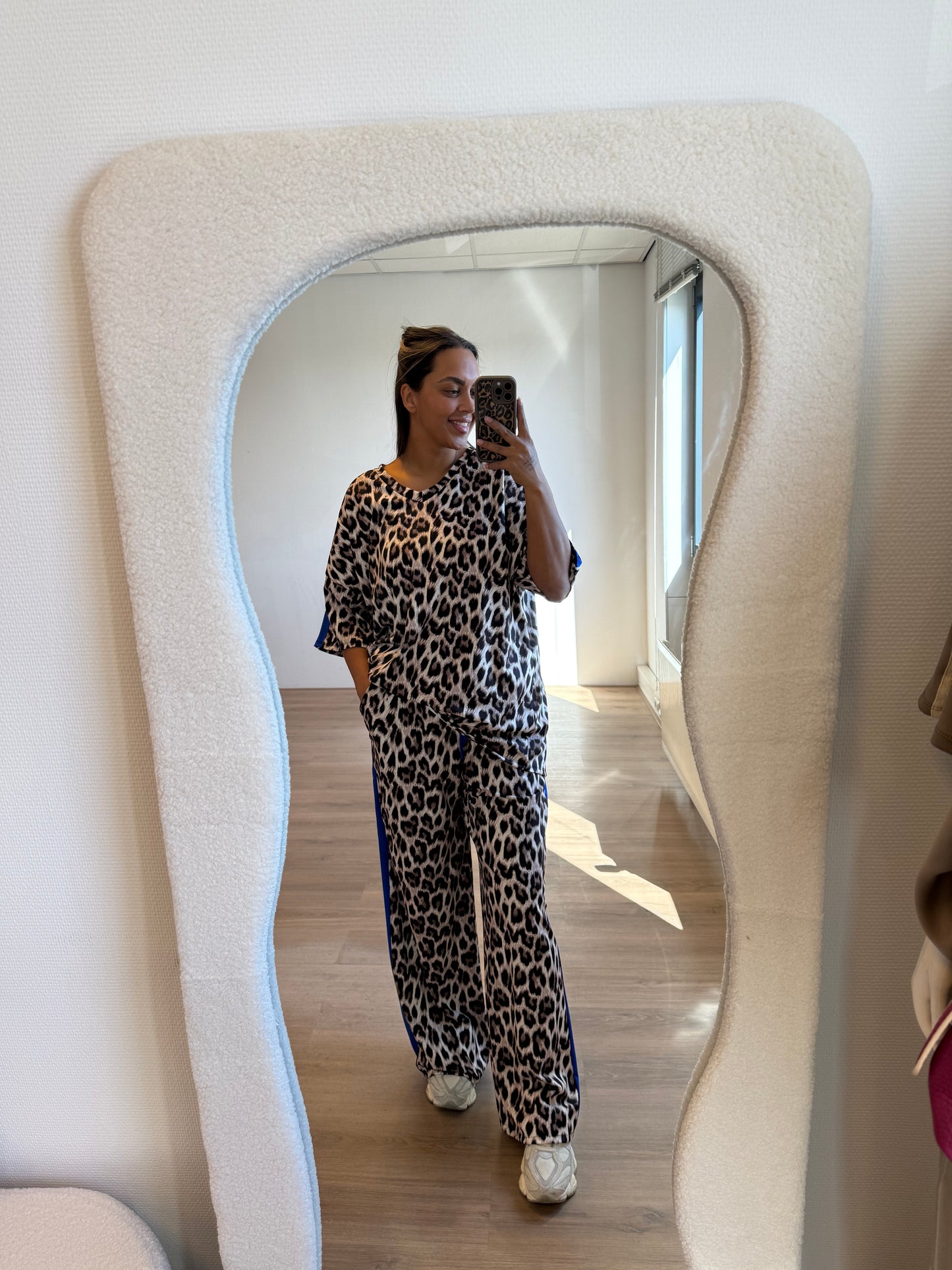 Tracy travel set leopard print & kobalt
