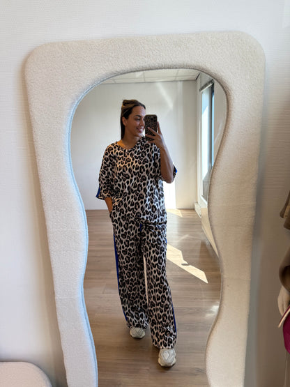 Tracy travel set leopard print & kobalt