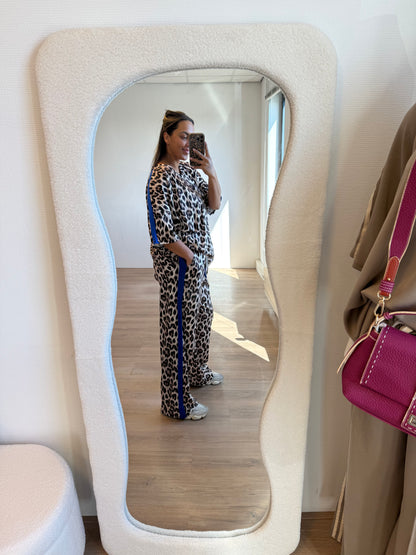 Tracy travel set leopard print & kobalt