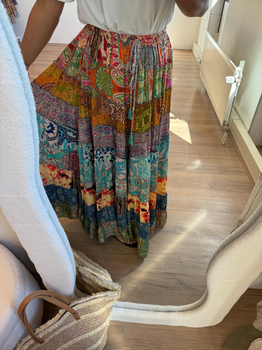India maxi skirt colorful