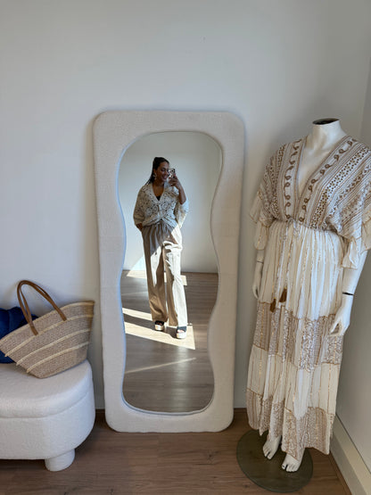 Benthe wide leg pantalon jogger beige