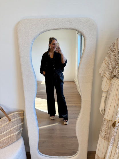 Benthe wide leg pantalon jogger black