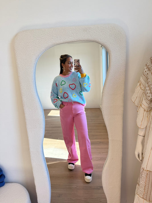Heart sweater blue