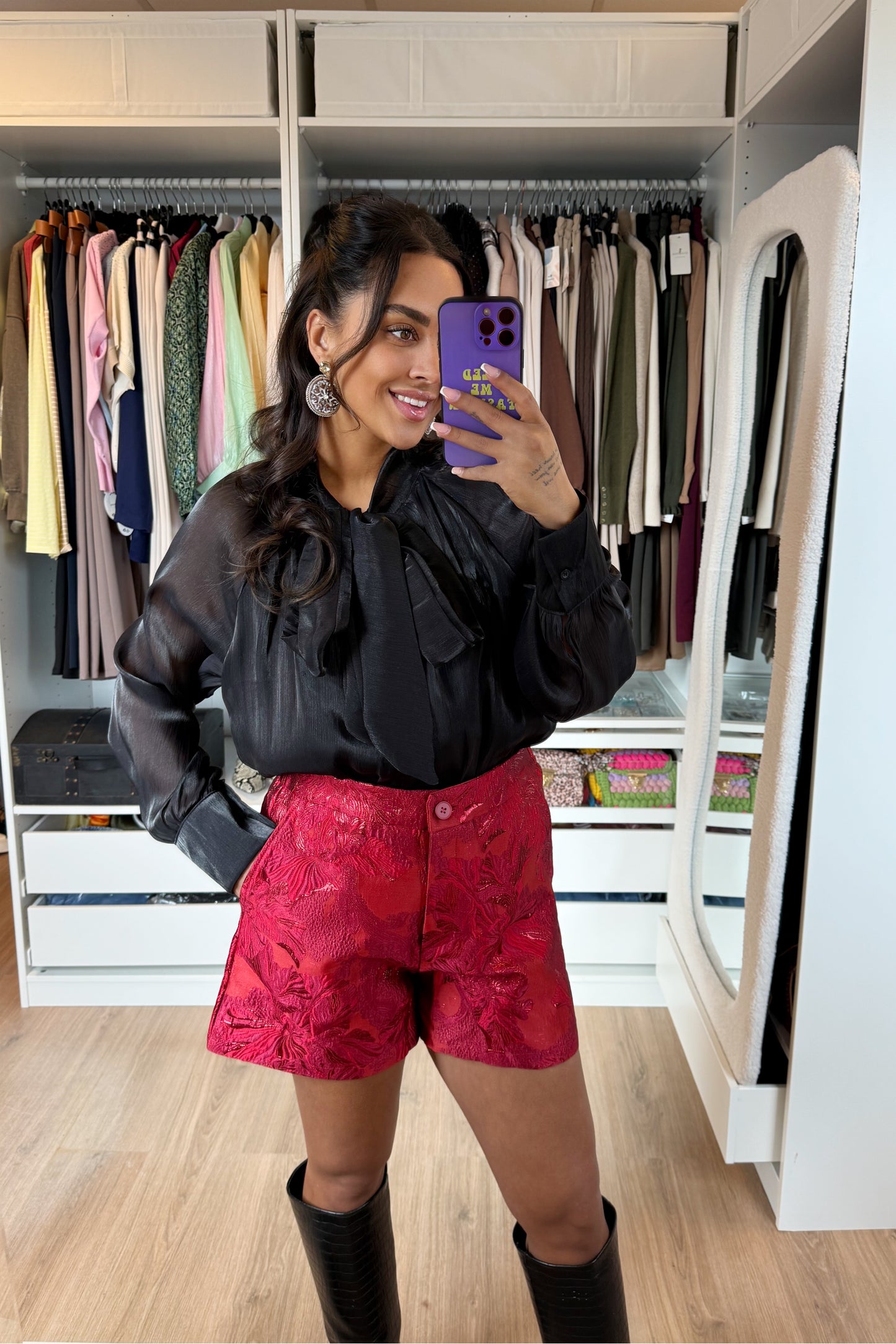 Jacquard short rood