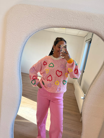 Heart sweater pink