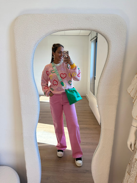 Heart sweater pink