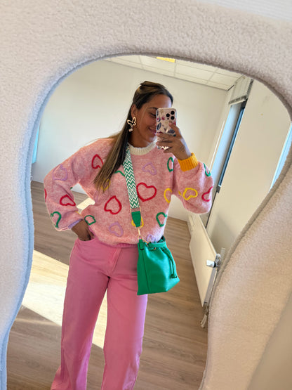 Heart sweater pink