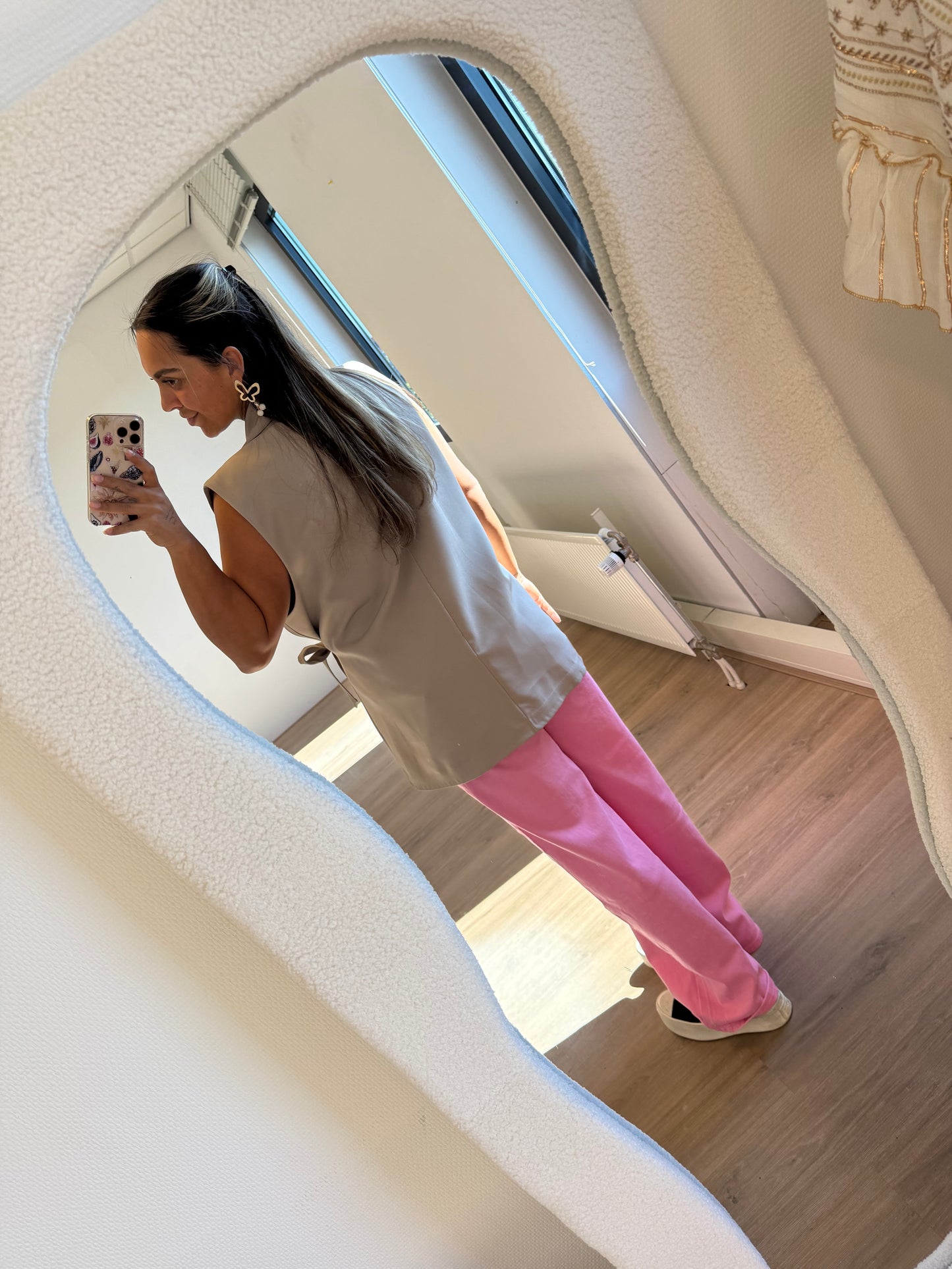 Charlotte bow gilet taupe