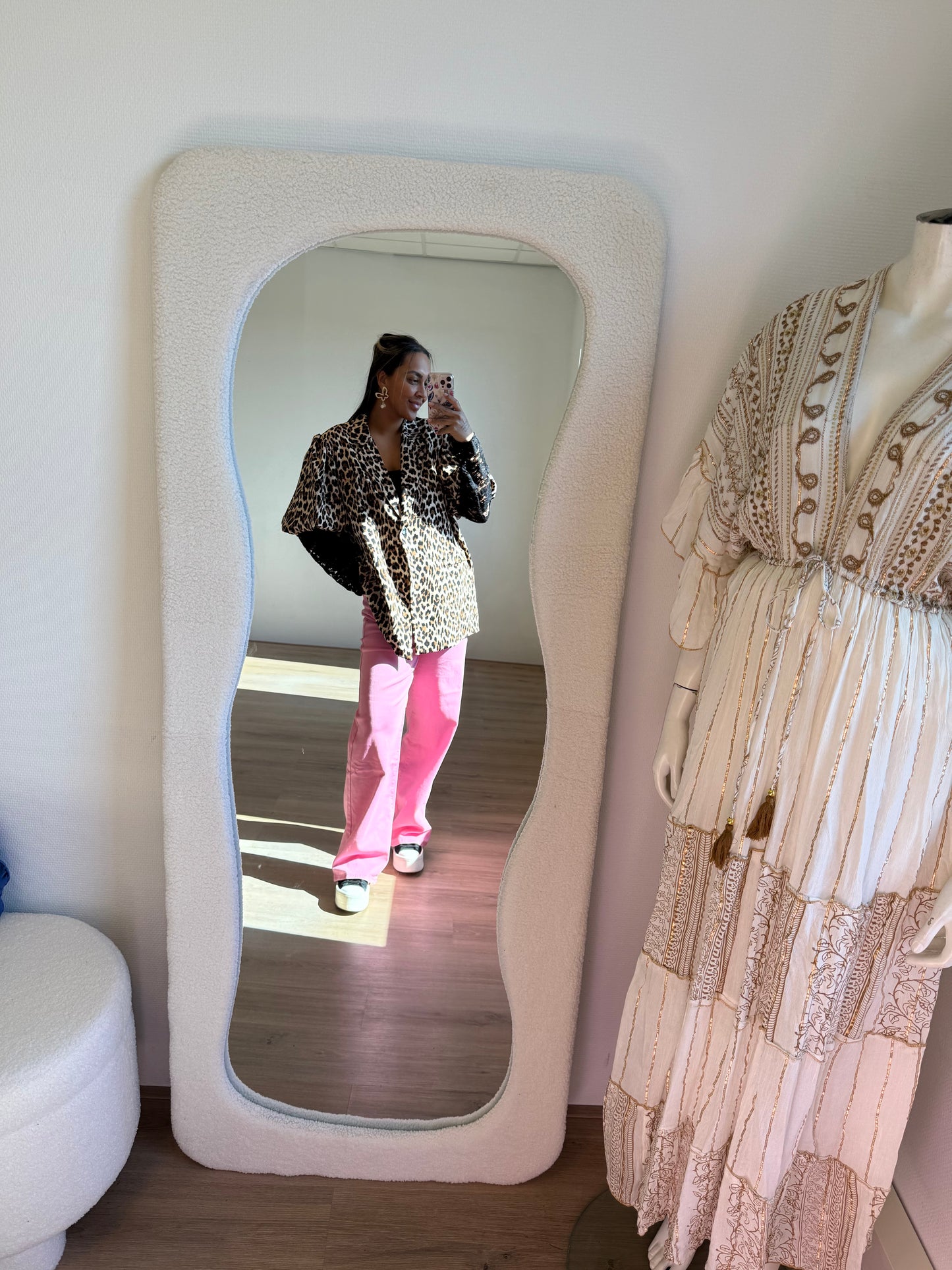 Luna lace blazer leopard