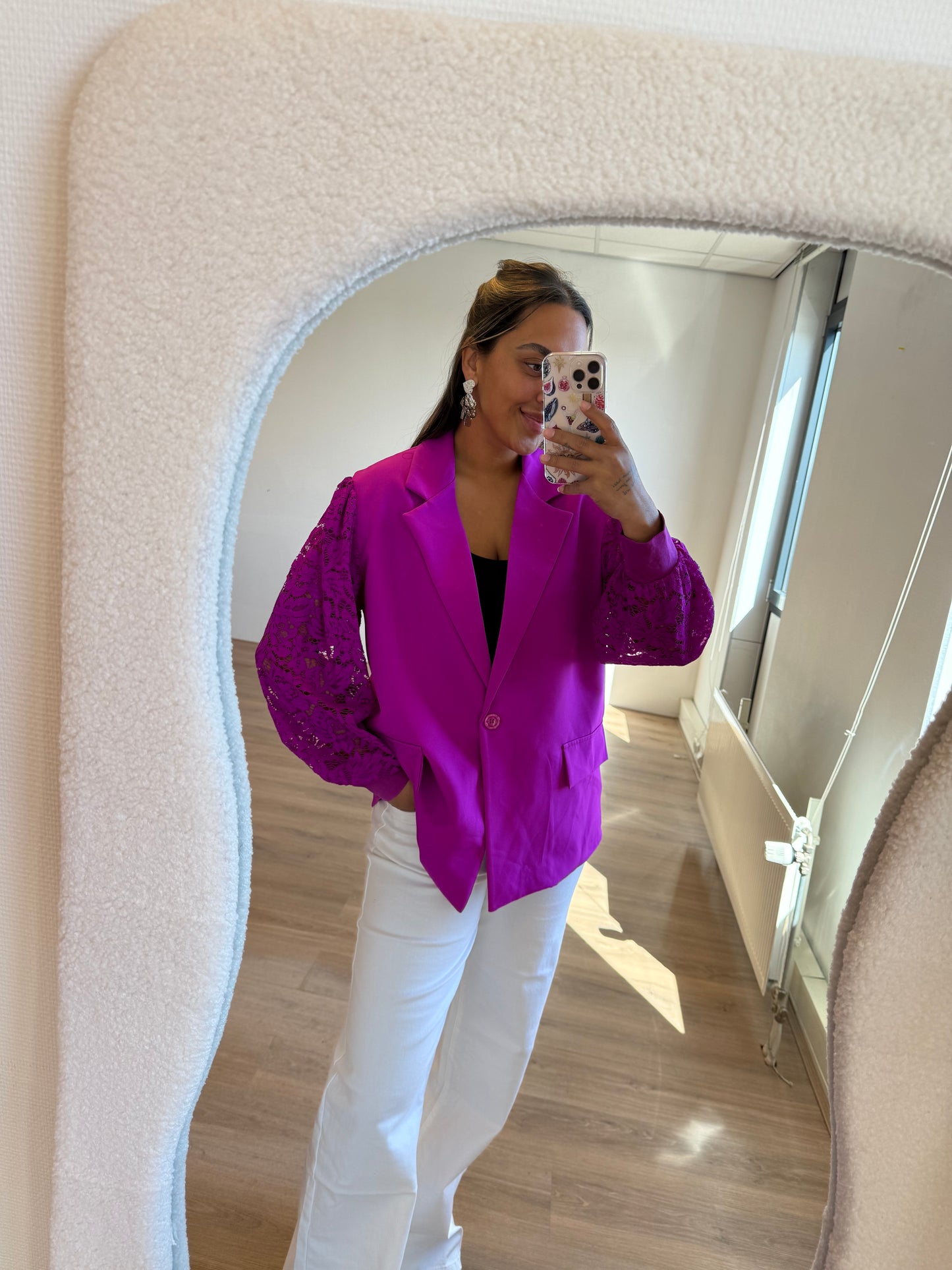 Lina lace blazer magenta