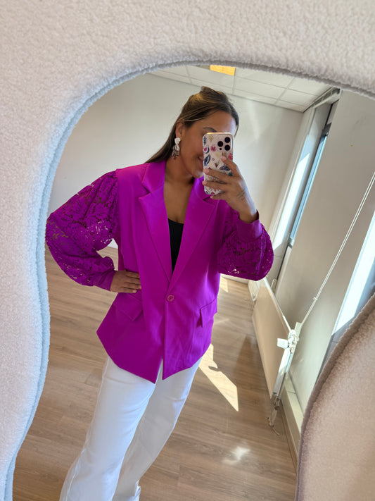 Lina lace blazer magenta