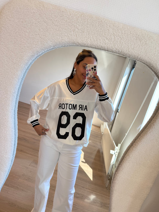 Jersey longsleeve shiny white