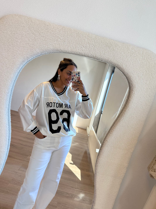 Jersey longsleeve shiny white