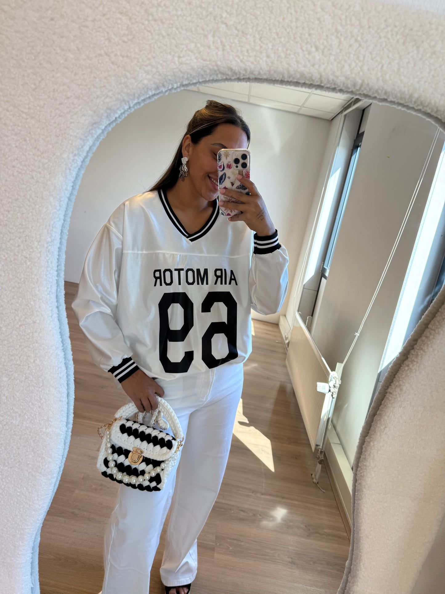 Olivia braided bag white & black