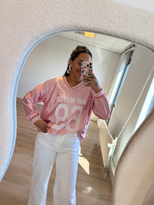Jersey longsleeve shiny pink