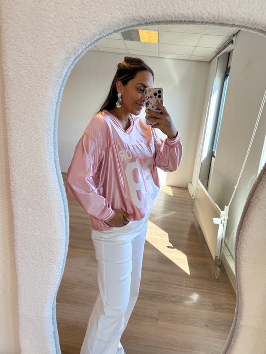 Jersey longsleeve shiny pink