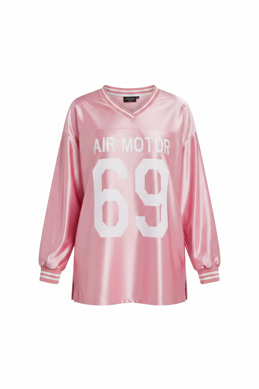 Jersey longsleeve shiny pink