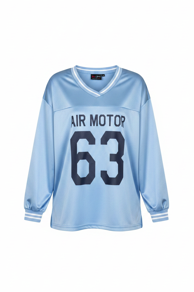Jersey longsleeve shiny blue