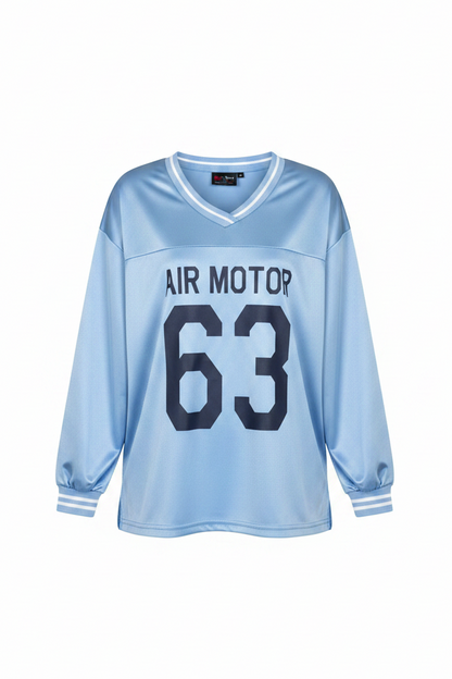 Jersey longsleeve shiny blue