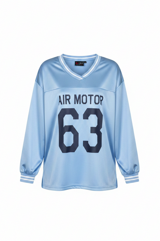 Jersey longsleeve shiny blue
