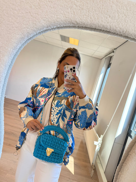 Olivia braided bag ocean blue