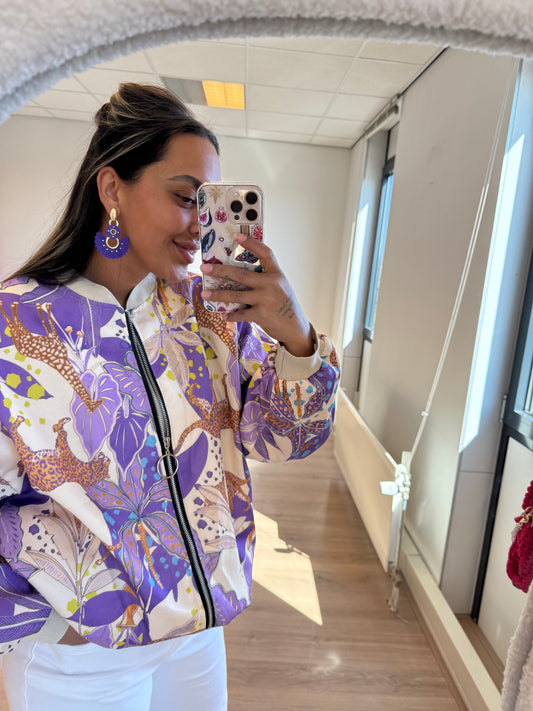 Earrings statement purple