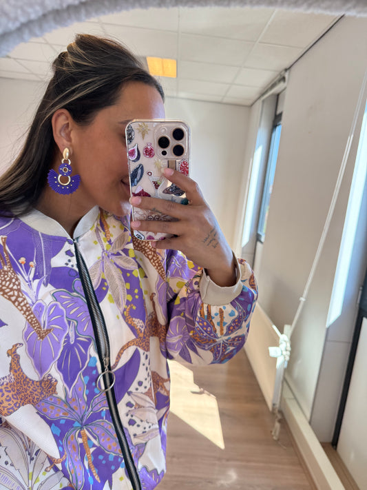 Earrings statement purple