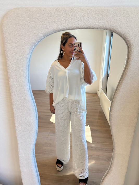 Leah lace pants white