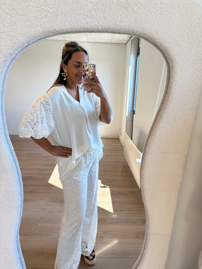 Leah lace pants white
