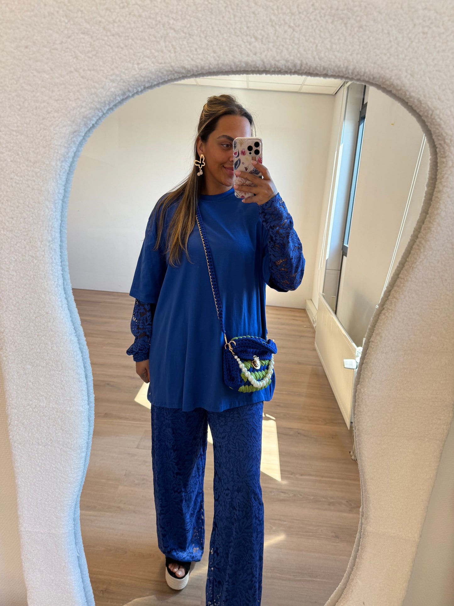 Leah lace pants kobalt