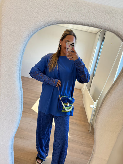 Leah lace pants kobalt