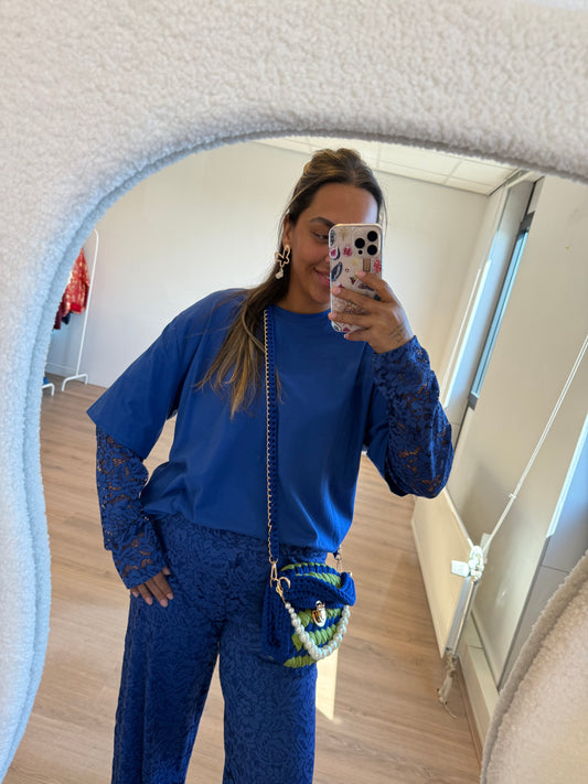 Leah lace pants kobalt