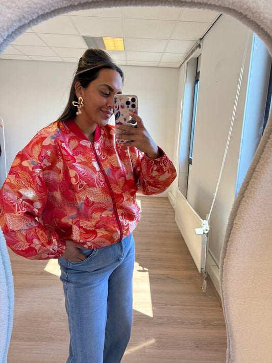 River bomber jacket red & gold