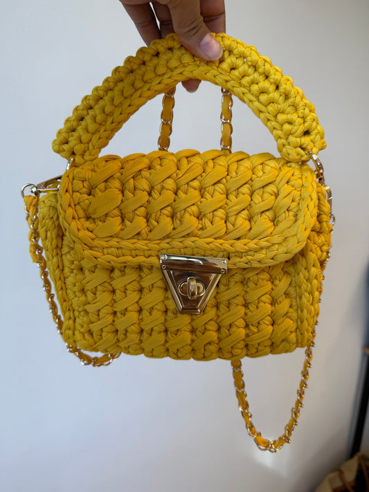 Olivia braided bag yellow