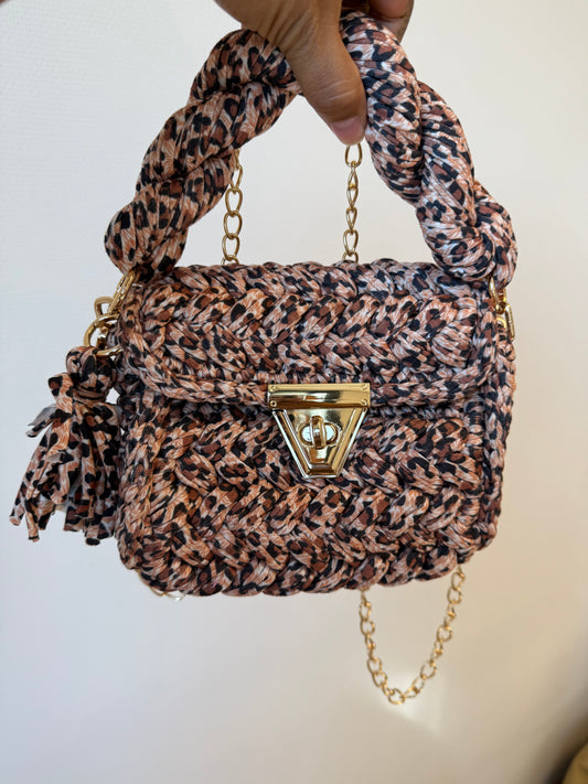Olivia braided bag leopard
