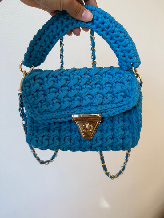 Olivia braided bag ocean blue
