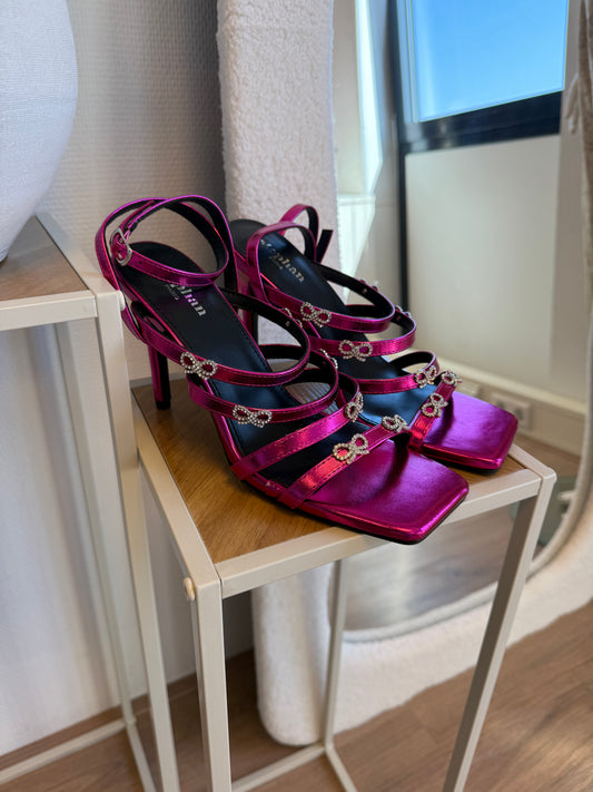 Bibi bow heels metallic fuchsia