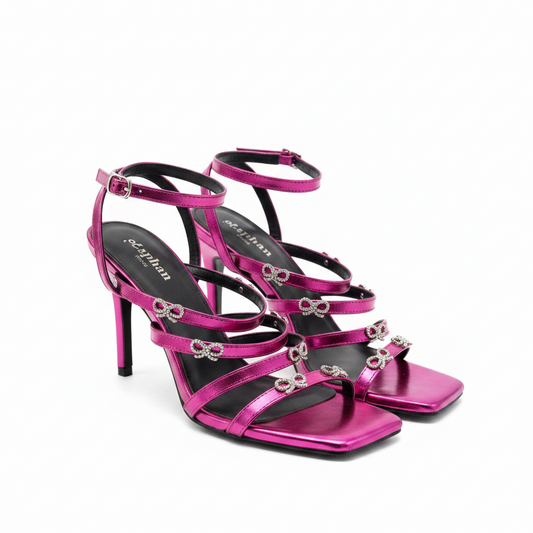 Bibi bow heels metallic fuchsia