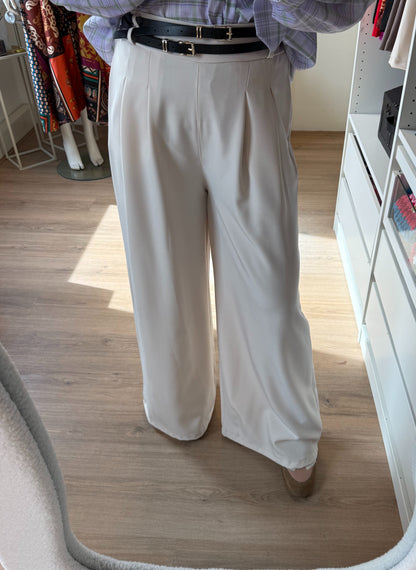 Wide leg pantalon beige