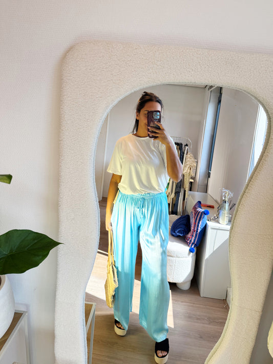 Senna satin pants lightblue