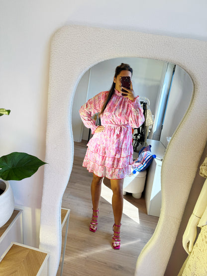 Romee ruffle dress baby pink
