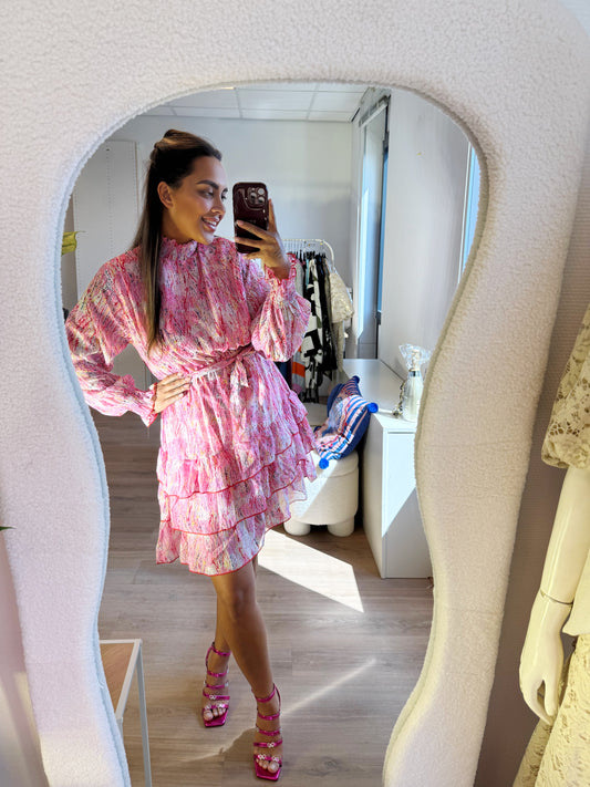 Romee ruffle dress baby pink