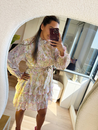 Romee ruffle dress butter yellow