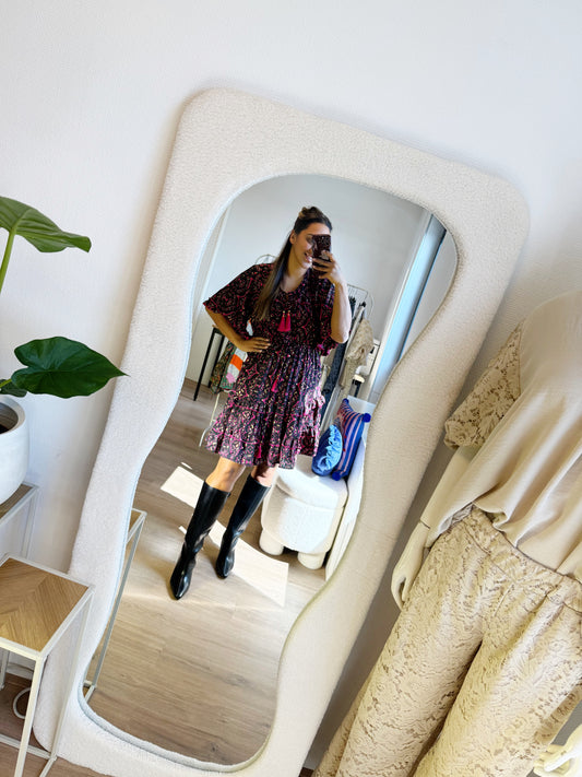 Lola dress black & pink