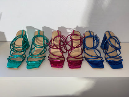 Mia metallic heels blue