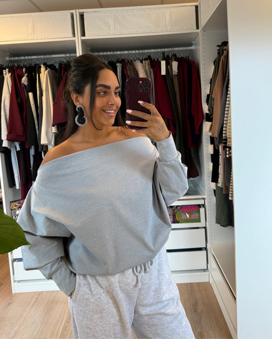 Olivia off-shoulder top grey